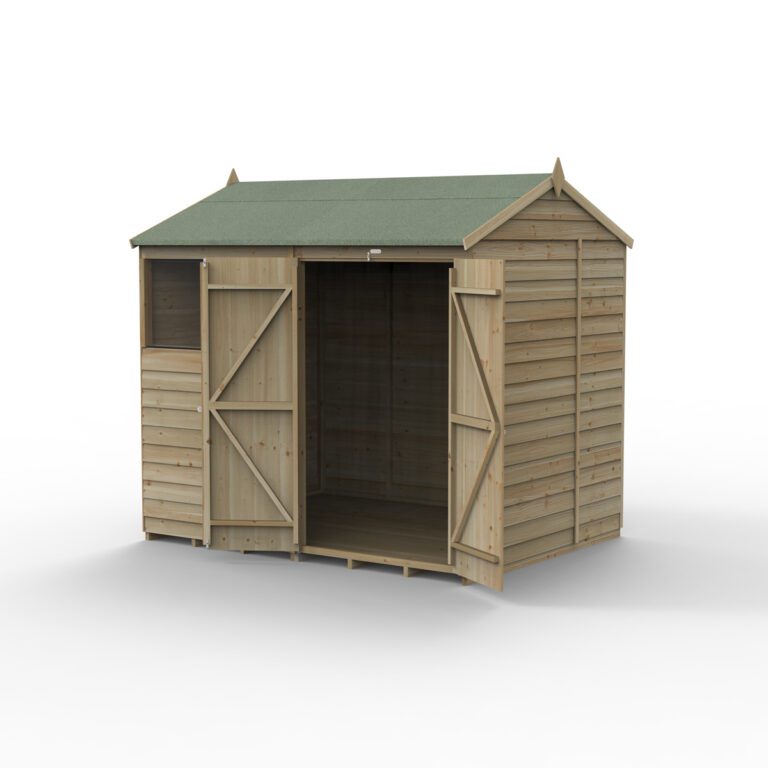 5013053201268 1 4LIFE Reverse Apex Shed 8x6 Double Door 2 Windows Installation 1200.jpg